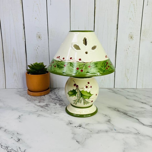 Lenox Other - Lenox Holiday Gatherings Tealight Candle Lamp Holly Berry Christmas Decor